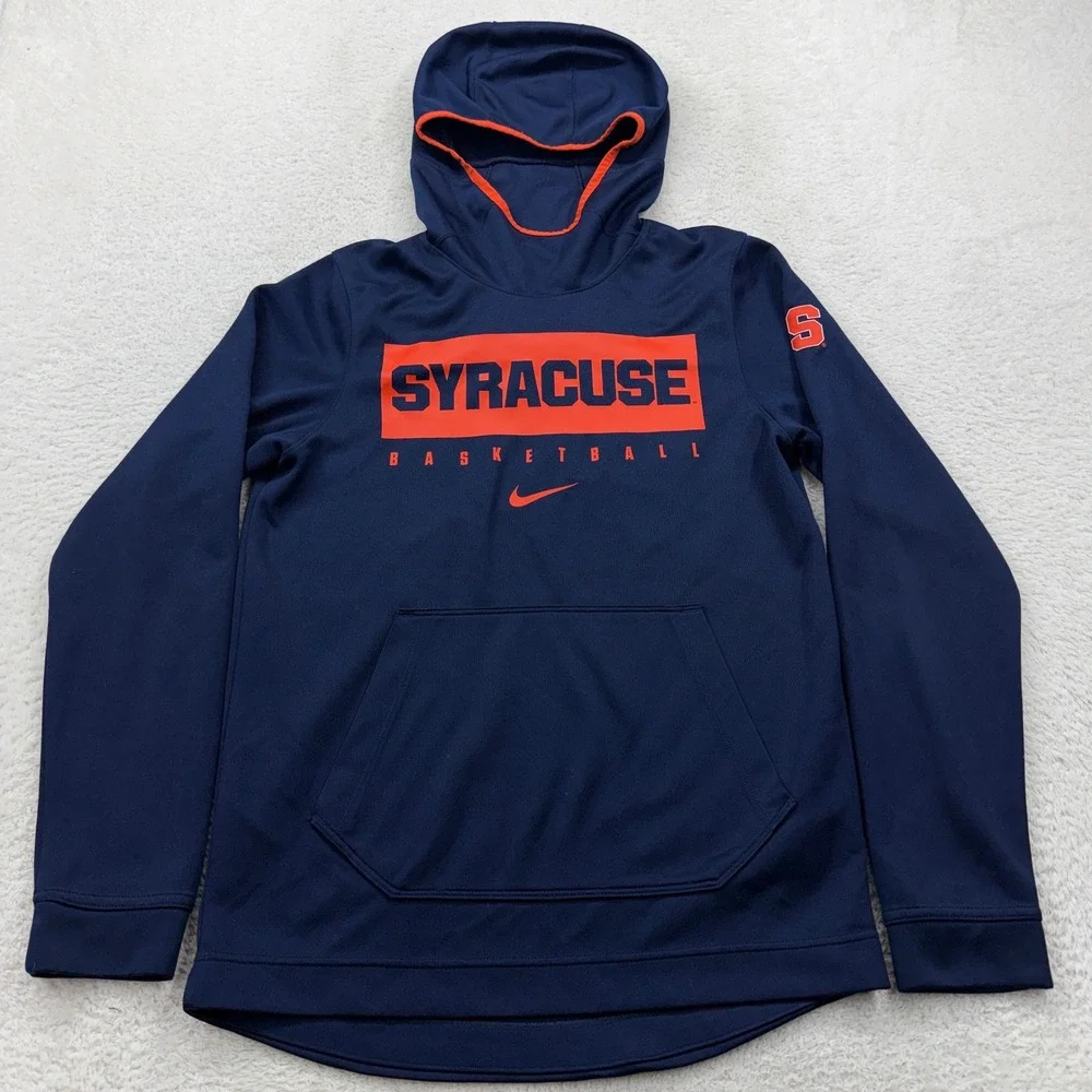 Nike Syracuse Basketball Dri-FIT Hoodie‎ Mens Small Navy Blue Orange Pullover